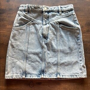 Blue Knee-Length Pencil Skirt with Cargo Style